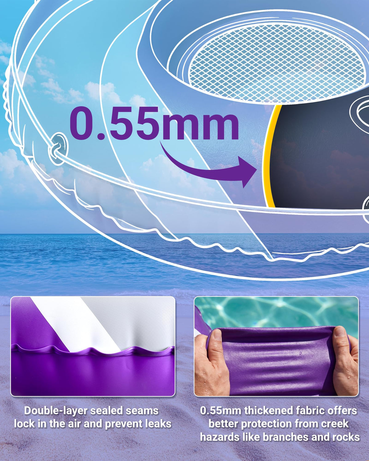 Heavy Duty River Tubes for Adult, Tube for River/Beach/Lake Floating-48''