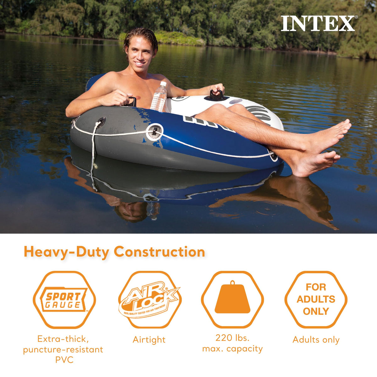 INTEX River Run 1 Inflatable Floating Lake Lounge for Adults, 2-Pack