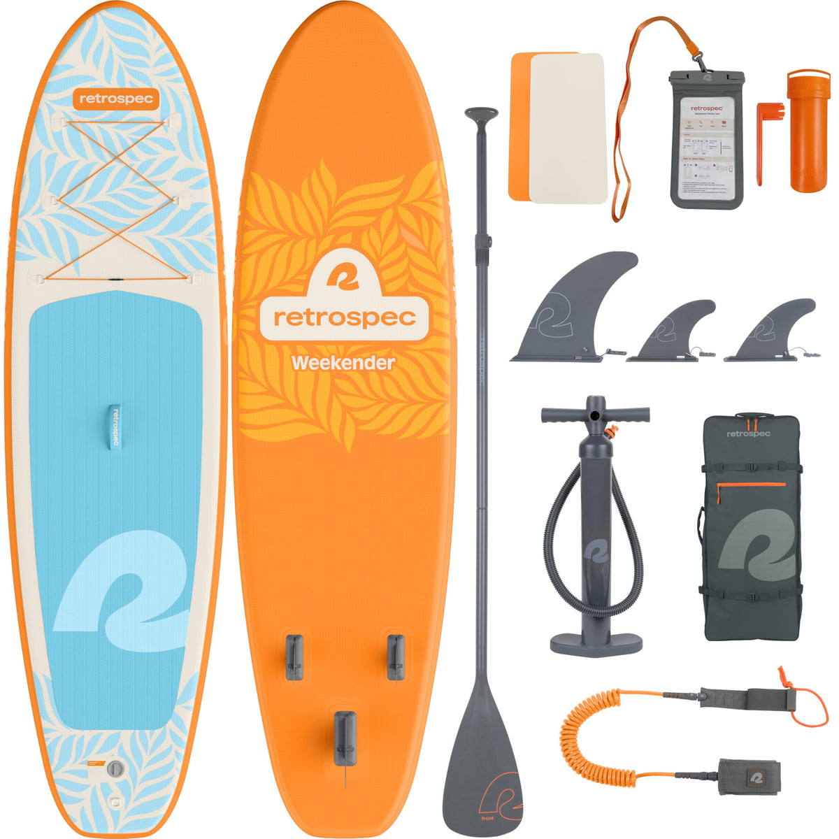 Retrospec Weekender Inflatable Paddle Board 10'6" Stand Up Paddle Board SUP