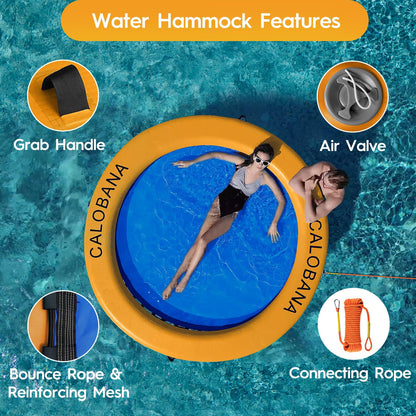 Inflatable Water Hammock with Round Floating Ring