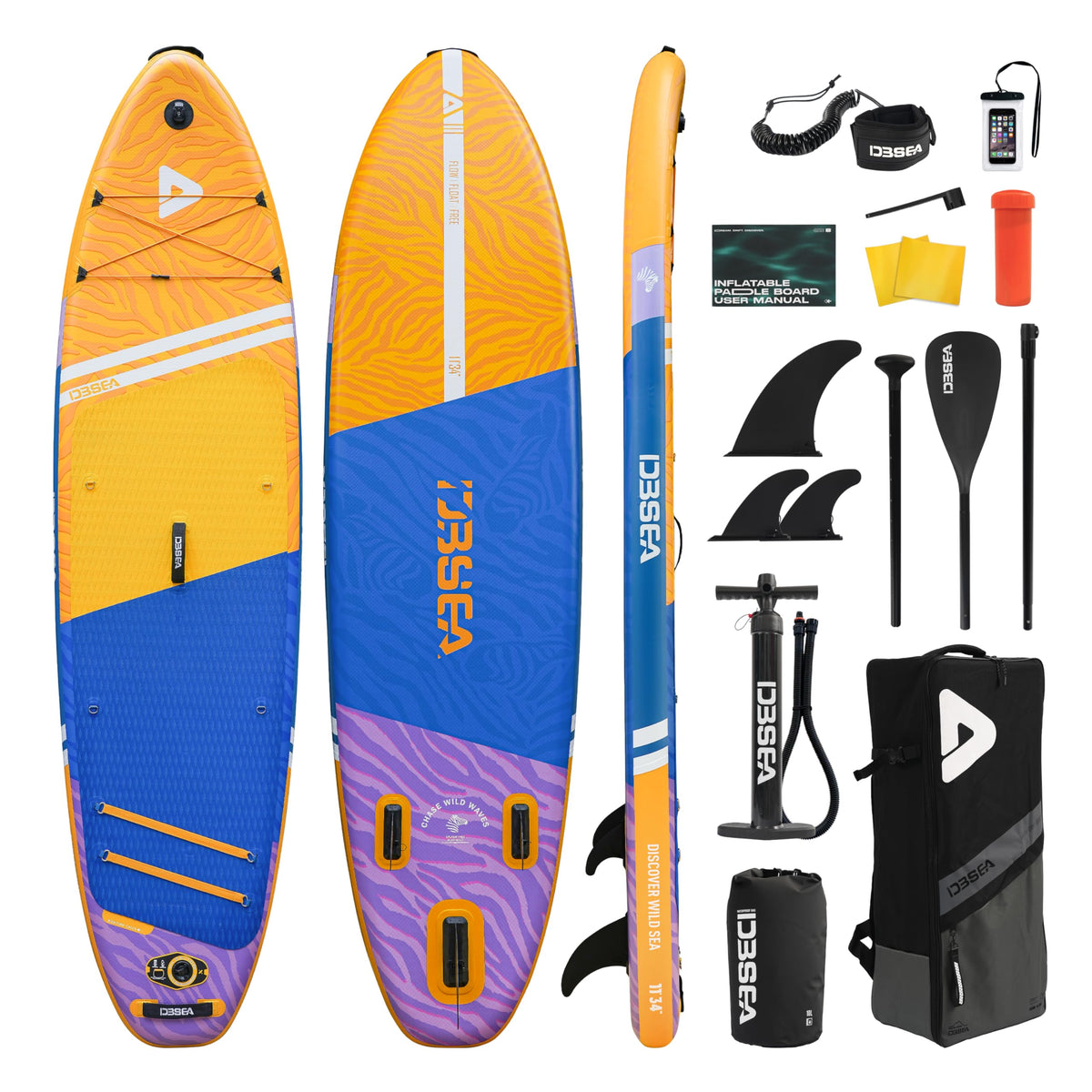D3SEA Extra Wide Inflatable Stand Up Paddle Board