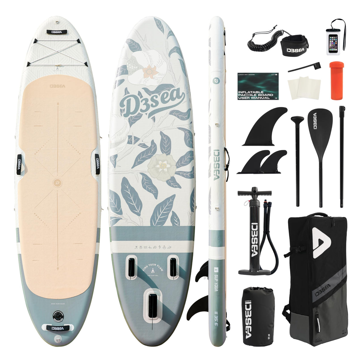 D3SEA Extra Wide Inflatable Stand Up Paddle Board