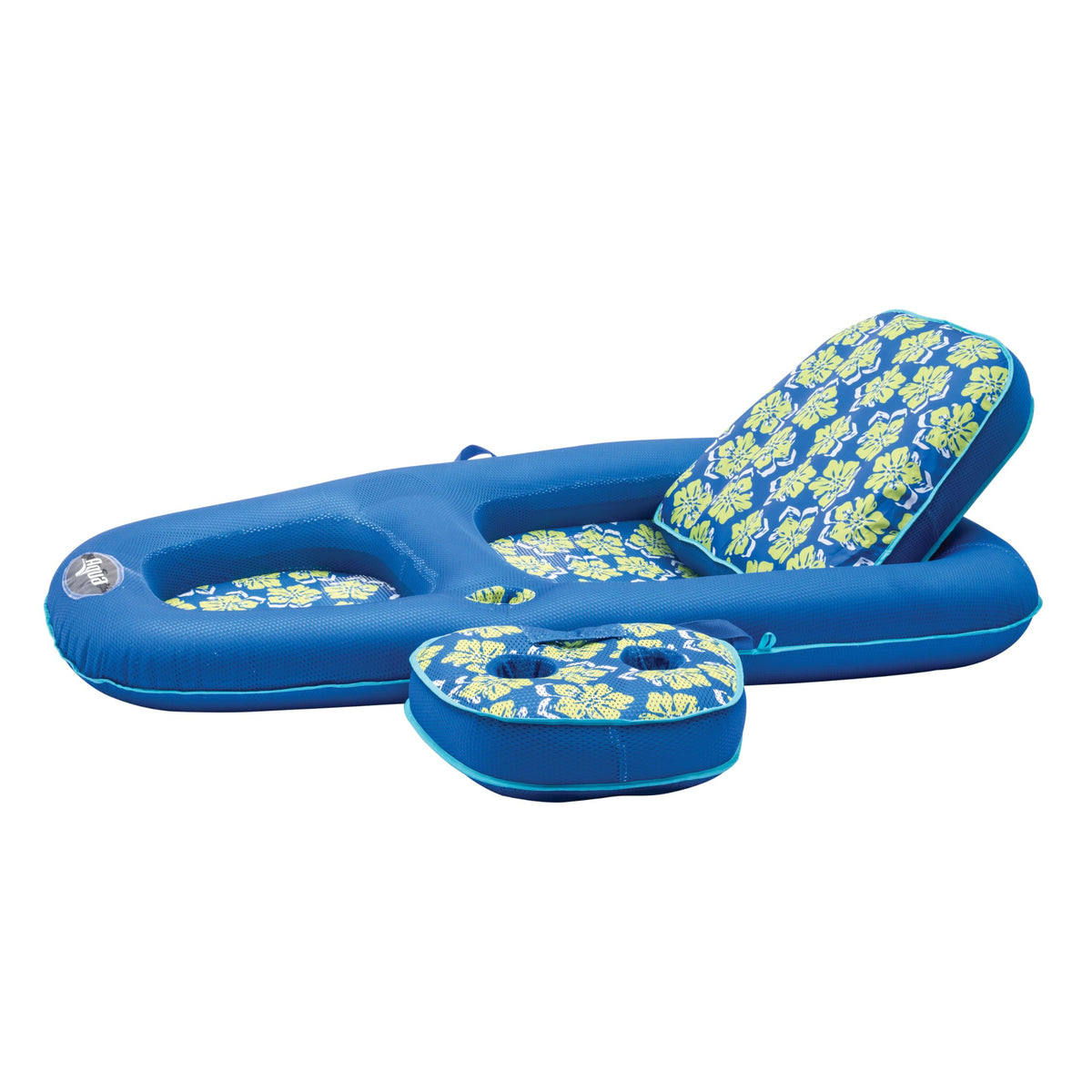 Aqua Campania Ultimate 2-in-1 Pool Float Lounge – Extra Large – Inflatable Pool Floats for Adults with Adjustable Backrest & Cupholder Caddy