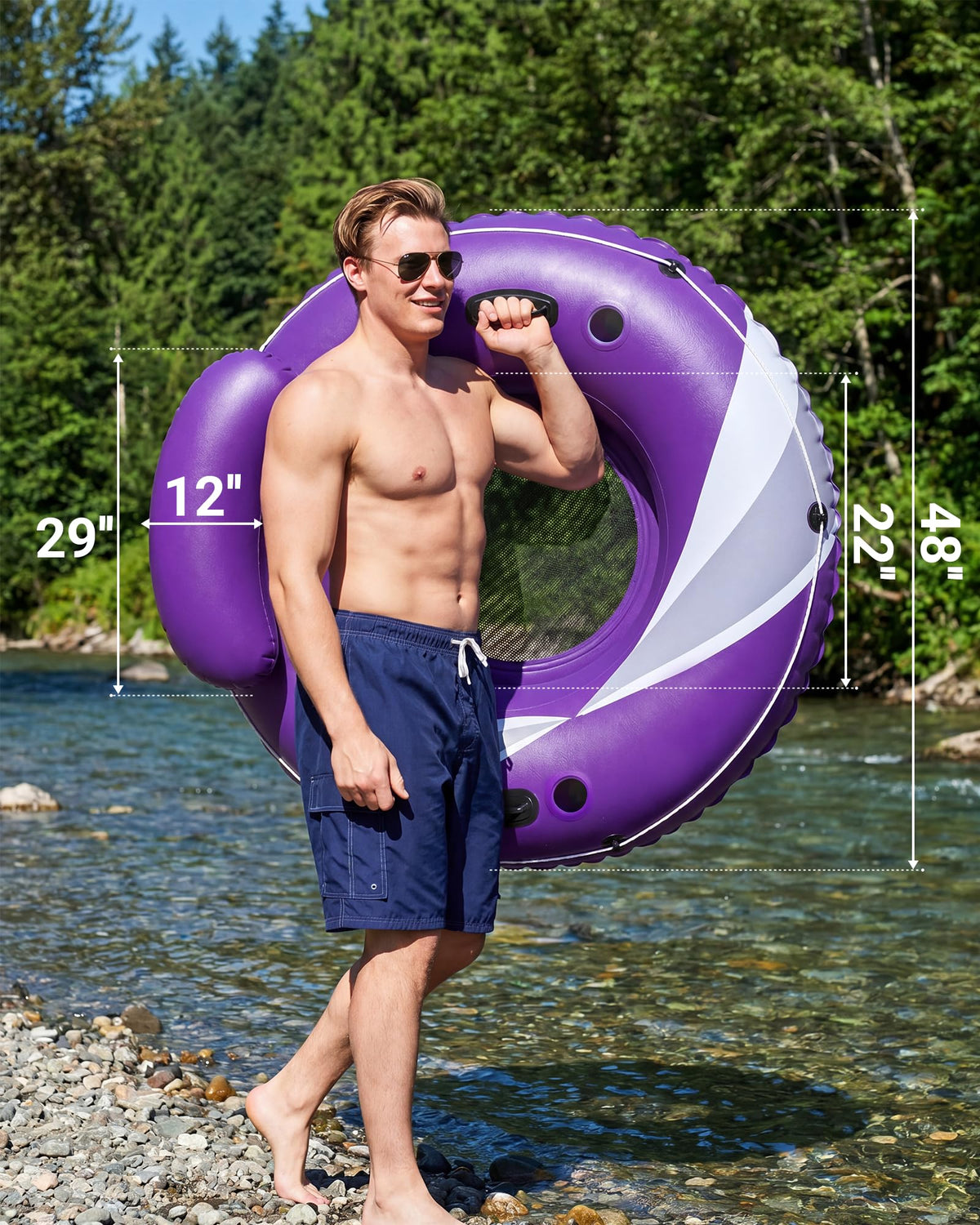 Heavy Duty River Tubes for Adult, Tube for River/Beach/Lake Floating-48''