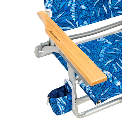 Tommy Bahama 5-Position Classic Lay Flat Backpack Beach Chair with Cooler and Cup Holder, Portable Folding Beach Chair for Tanning