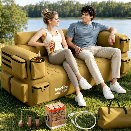 Portable Inflatable Couch with Built-in Pump – Durable Blow Up Sofa for Camping, Backyard, Beach, Party, Festivals, & Indoor Use – Comfortable, Puncture-Resistant Outdoor Furniture Inflatable Loveseat