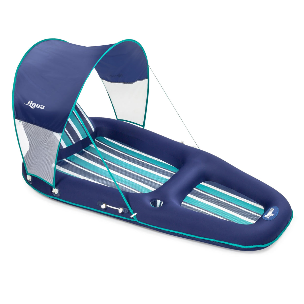 Aqua Luxury Water Pool Lounge – Extra Large – Inflatable Pool Floats for Adults with Headrest, Backrest, Footrest & Cupholder – Multiple Colors/Styles