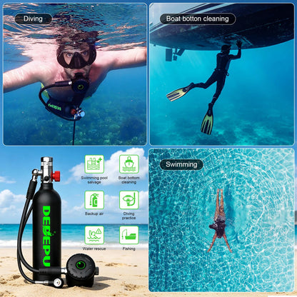 1L Mini Scuba Tank with Portable Air Cylinder