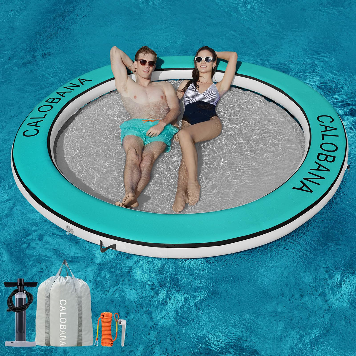 Inflatable Water Hammock with Round Floating Ring