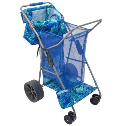 Tommy Bahama Wonder Wheeler Deluxe Folding Beach Cart, Blue