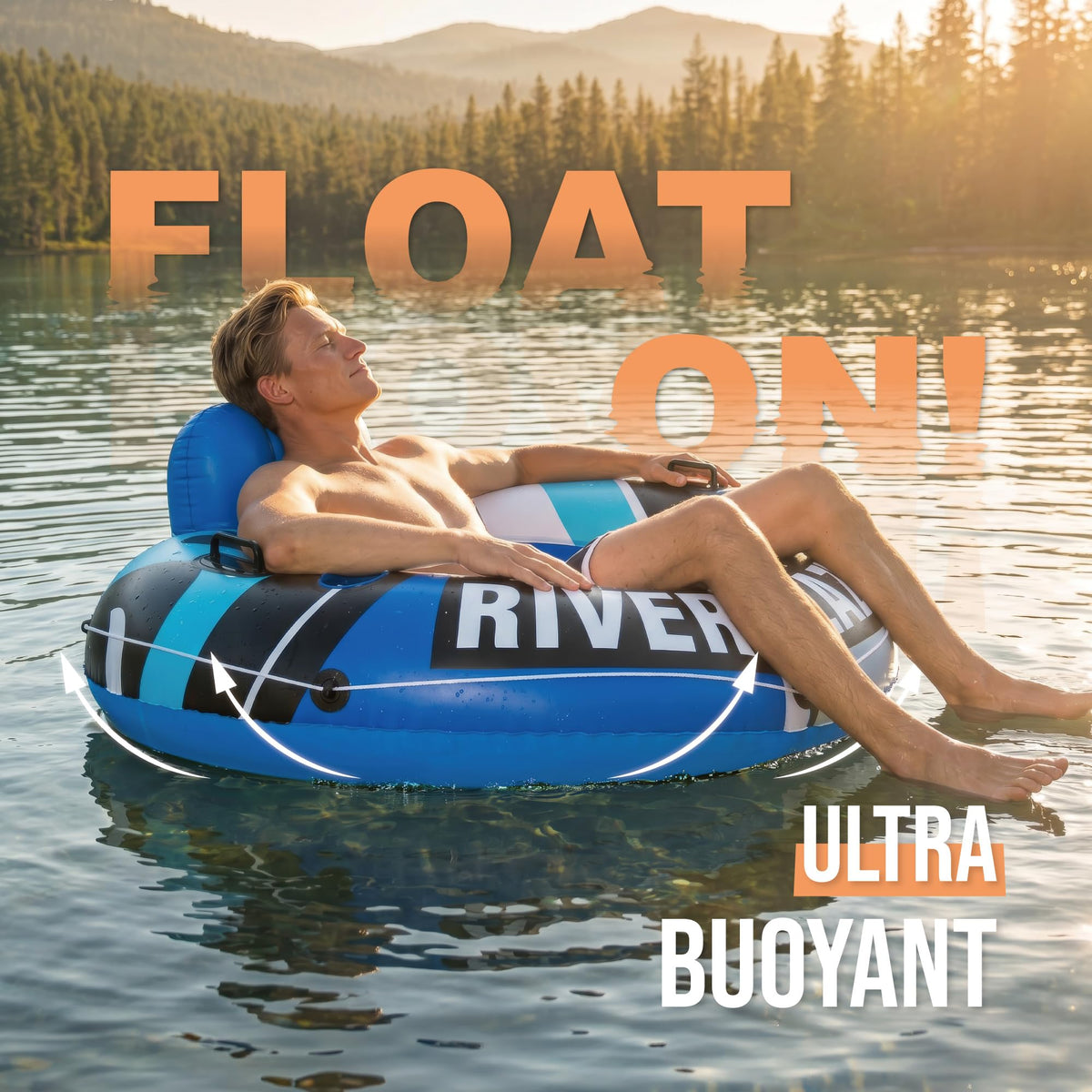 Heavy-Duty River Tube with Dual Cup Holders