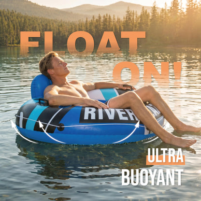 Heavy-Duty River Tube with Dual Cup Holders