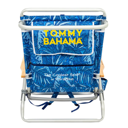 Tommy Bahama 5-Position Classic Lay Flat Backpack Beach Chair with Cooler and Cup Holder, Portable Folding Beach Chair for Tanning
