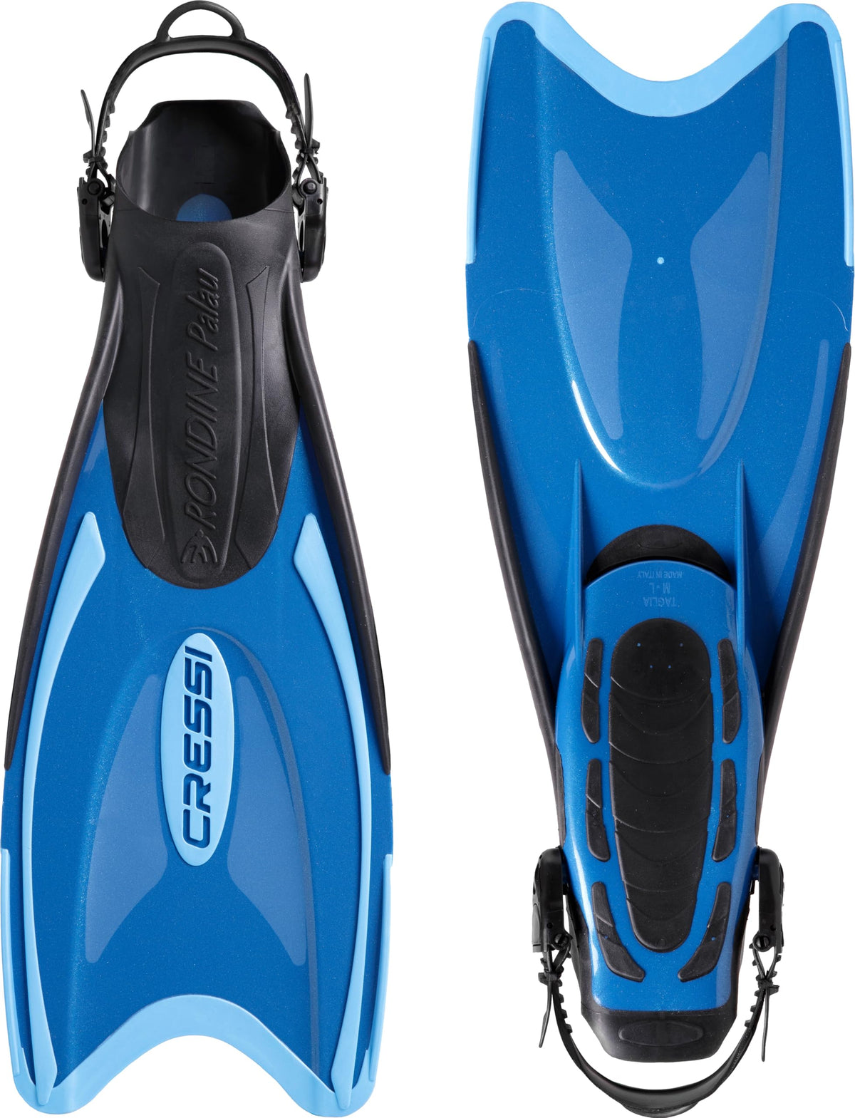 Cressi Adult Snorkel Set, Palau Set, Dry Top Snorkel, Swim Fins, Travel Bag