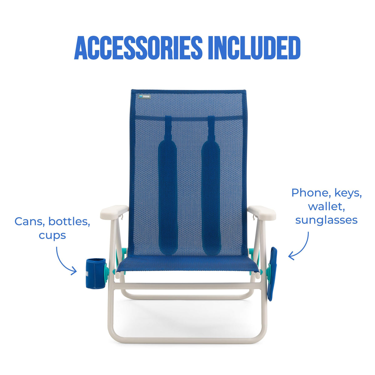 Shibumi Tall Beach Chair for Adults & Seniors, 17 Inch High Seat, 400 lb Heavy Duty High Back Reclining Beach Chair, Lightweight Folding, Padded Backpack Straps, Cup Holder, Plus Size Aluminum Frame