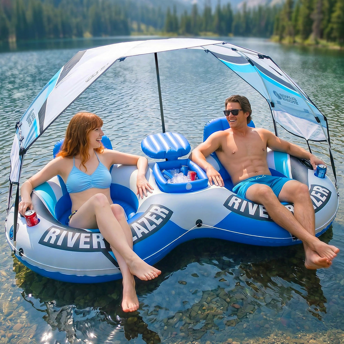 Heavy-Duty River Tube with Dual Cup Holders