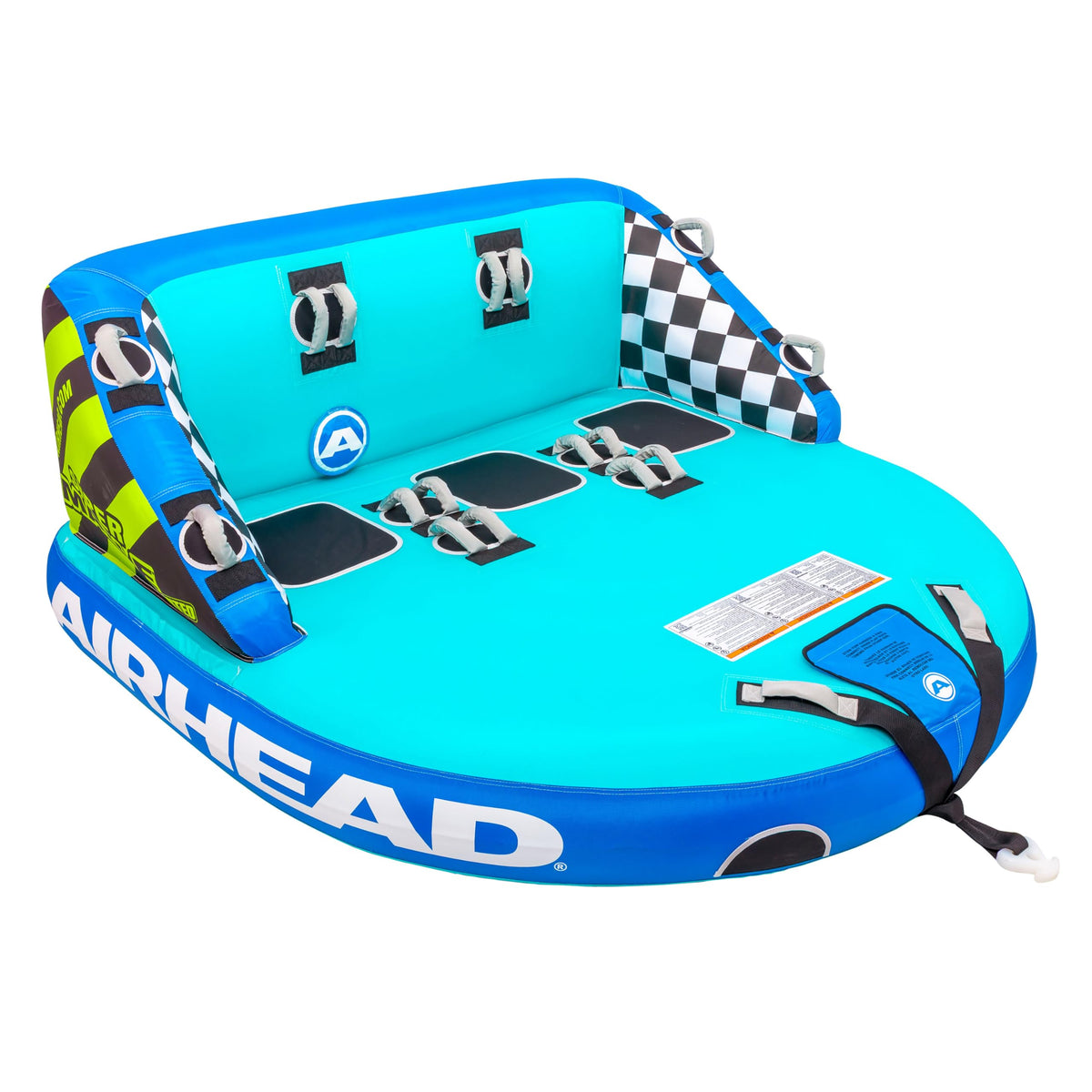 Airhead Mable Towable Tube for Boating, 1-4 Rider Inflatable Boat Tube for Water Tubing, Heavy Duty Full Nylon Cover, EVA Foam Pads, Dual Tow Point, Patented Speed Safety Valve