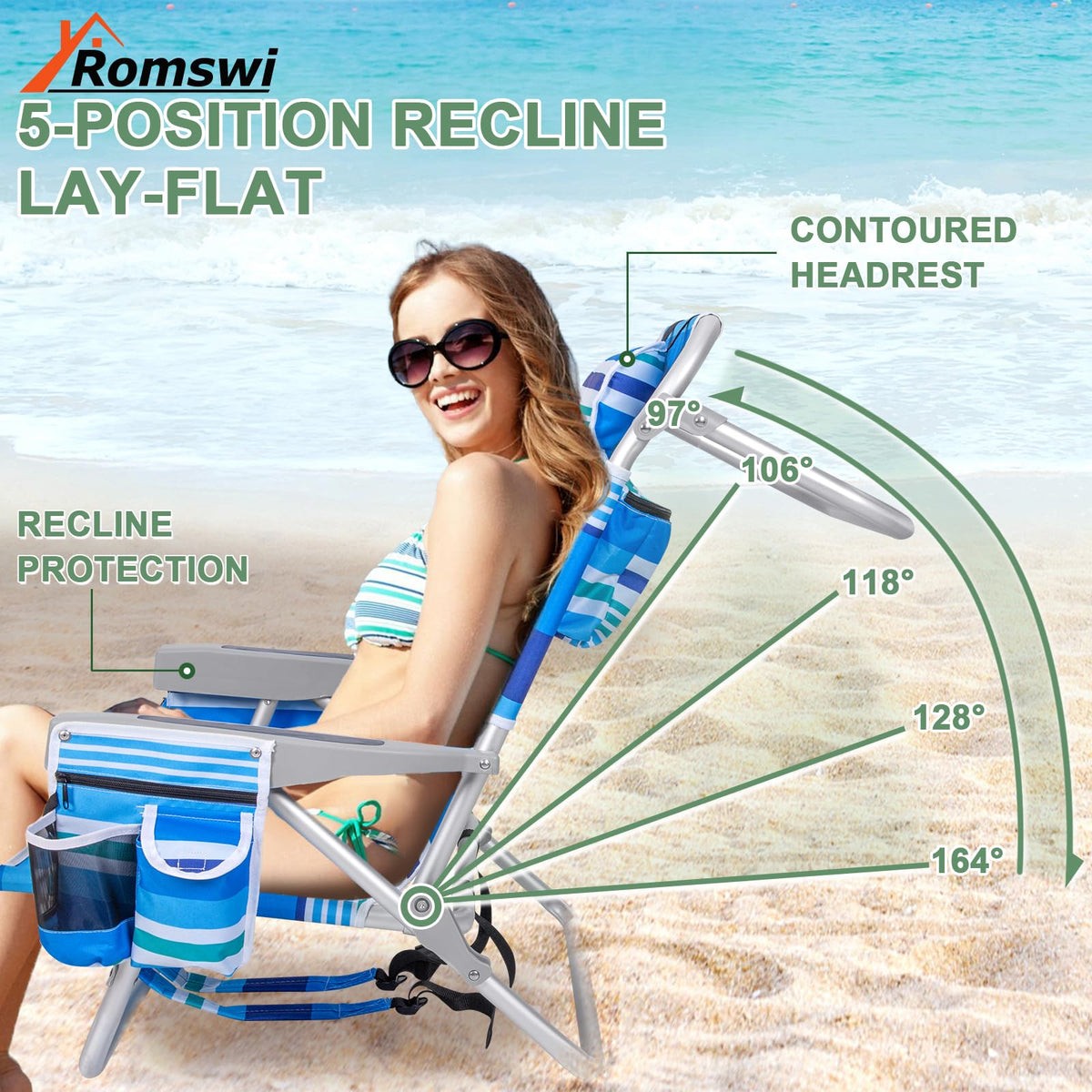 Romswi Extra Wide Beach Chair