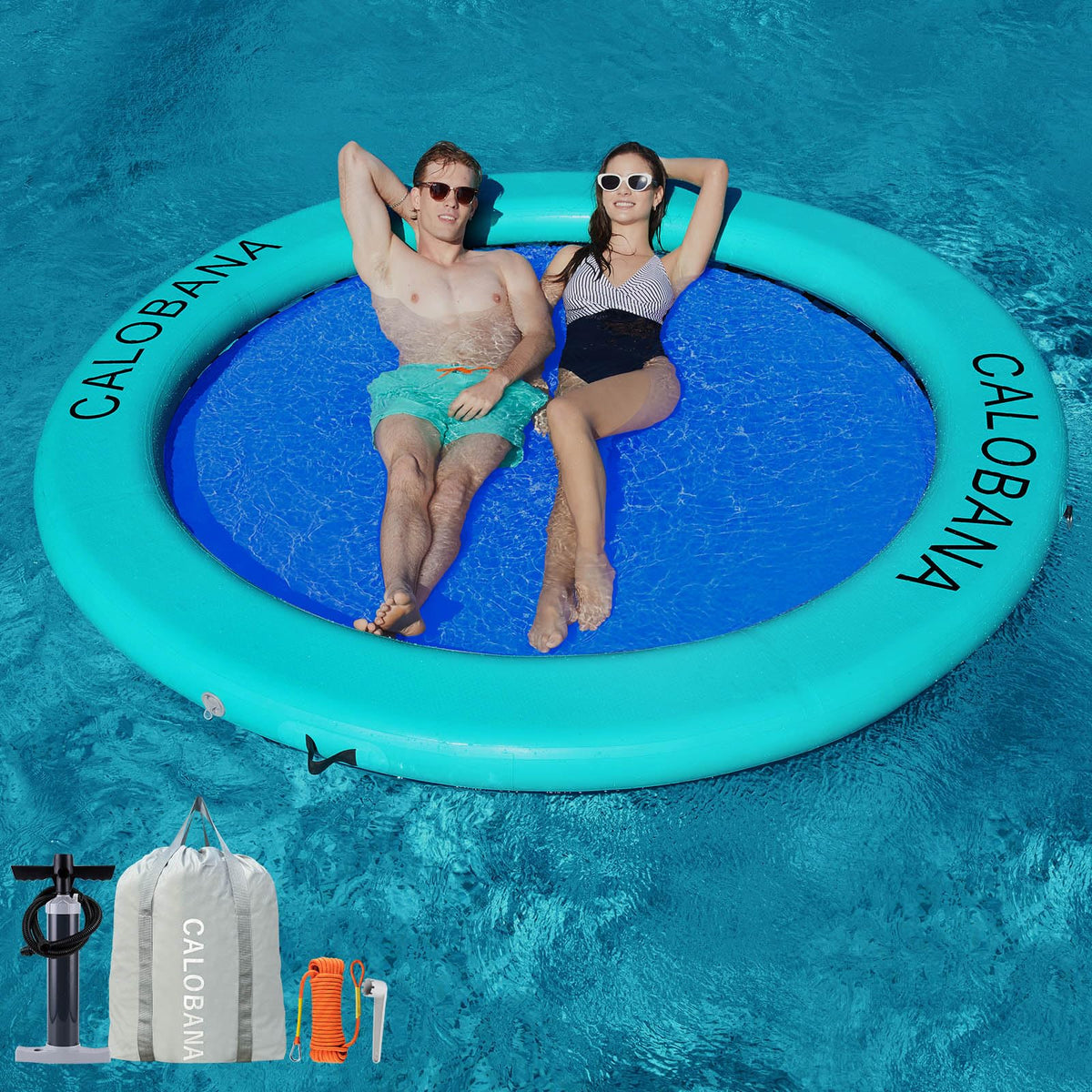Inflatable Water Hammock with Round Floating Ring