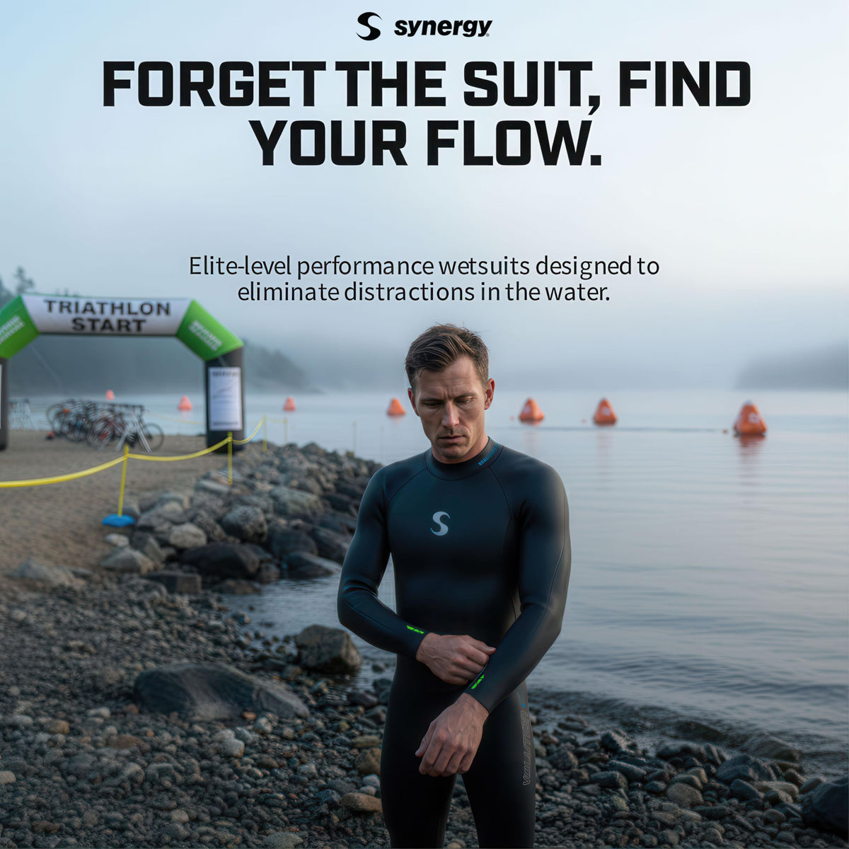 Synergy Men's Volution 3/2mm Triathlon Wetsuit - Full Sleeve Open Water