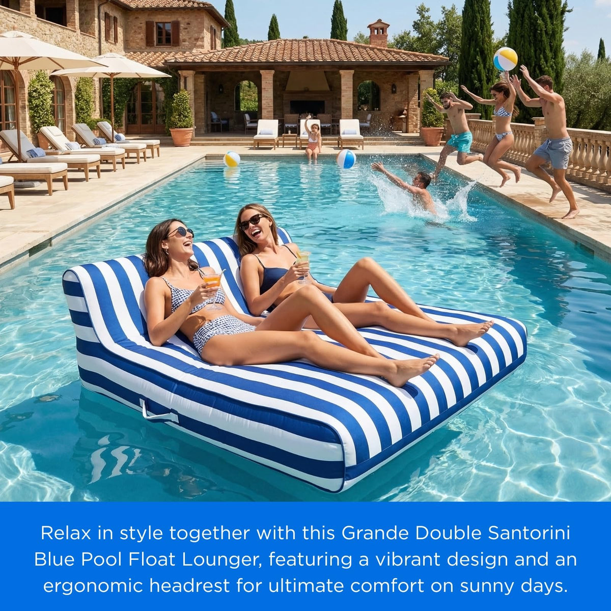 Upholstered Pool Lounger with Reclining Backrest