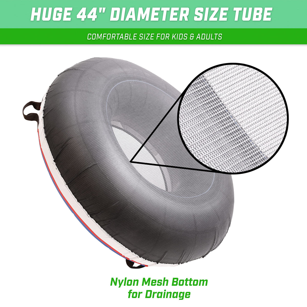 GoSports 44 Inch Heavy-Duty River Tube with Premium Canvas Cover - Choose Your Style - Commercial Grade River Tube