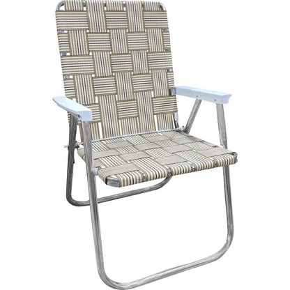Lawn Chair USA Folding Aluminum Outdoor Patio Lawn Chair | Heavy-Duty Webbed Chairs for Camping, Sports, Beach, Yard & Tailgating | Lightweight Portable | Classic