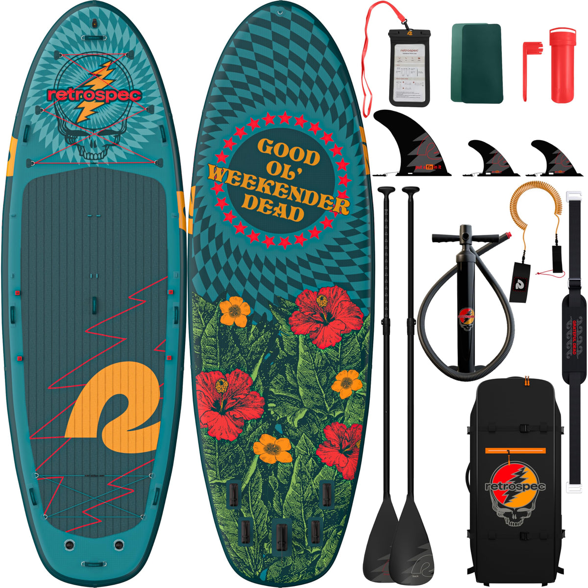 Retrospec Weekender Crew Multi-Person Paddle Board, Inflatable, Party SUP
